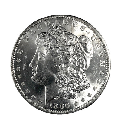1886 Morgan Dollar  BU/UNC 90% Silver  $1 U.S Coin # 2198