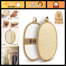Natural Exfoliating Loofah Body Scrubber - Egyptian Shower Sponge for Face Bod