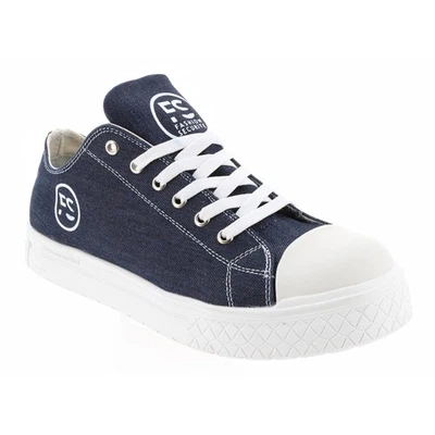 Chaussures de Sécurité Basses - Tissu Bleu Denim, Semelles Antidérapantes Blanch - Photo 1/4