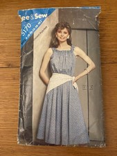 Vtg Complete See Sew Sewing Pattern 5170 Sleeveless Dress Scarf Sz 8-16 Boho