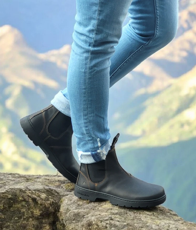 Stivali Chelsea unisex El Naturalista N5262 Nomada Black neri vera pelle piedi nudi - Immagine 4 di 4