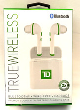 True Wireless Bluetooth Wire-Free White Earbuds with Portable Charging Case