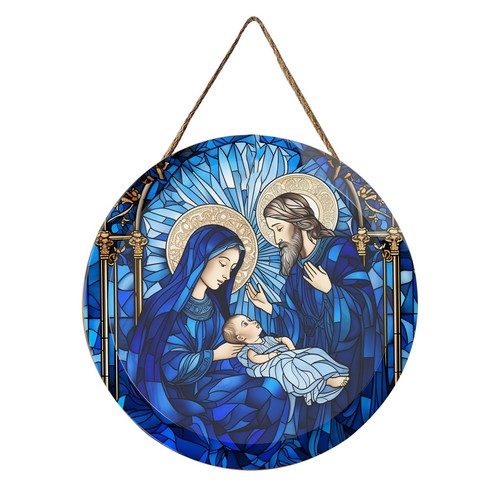 Insegna Porta Anteriore Buon Natale Portico Decorazione Natale Benvenuto Blu 12 Pollici - Foto 2 di 7