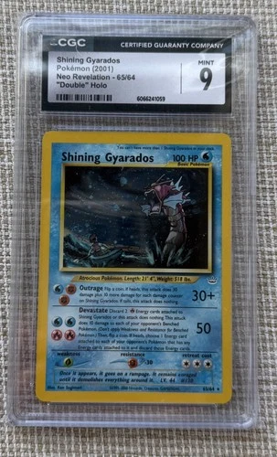 CGC 9 MINT Shining Gyarados Neo Revelation 65/64 Double Holo SWIRL Pokemon Card