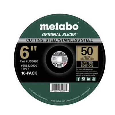 Metabo US5060 (10/Pack) 50th Anniversary Limited Edition 6'' Original Slicers New
