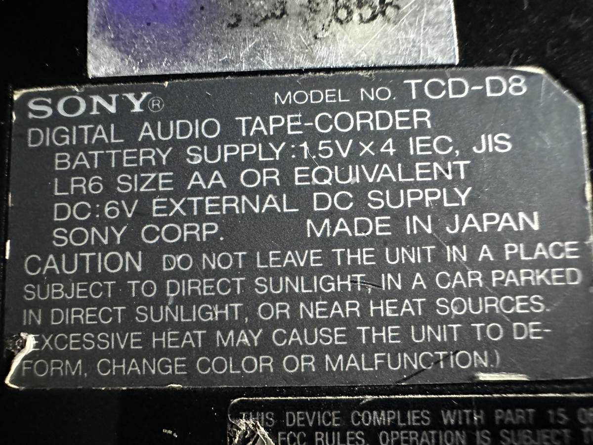 Sony TCD-D8 Portable DAT Recorder for sale online | eBay