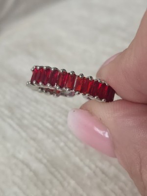 Roter Kristall verstellbar Titan hypoallergen kein Anlaufen Ring. UK Verkäufer