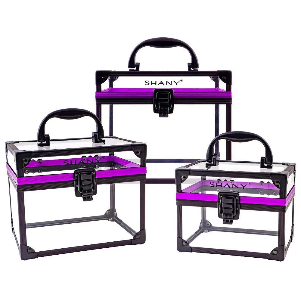 SHANY Clear Cosmetic and Toiletry Train Case Set - 3 pieces
