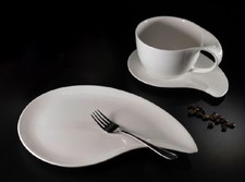 4 Feinkost Käfer Design Kaffeetassen + 4 Käfer Design Teller, Geschirr Porzellan