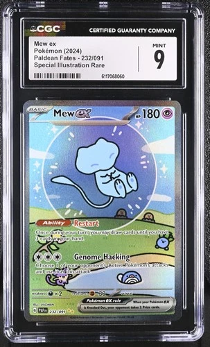Mew EX 232/091 Special Illustration Rare Paldean Fates Pokemon CGC 9 Mint *060