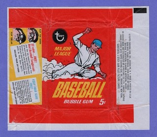 Original 1967 Topps Baseball 5c Wax Pack Wrapper With Sunglasses Ad