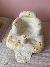 Inflatable Portable Baby Seat Giraffe Print White Yellow for Infant Toddler