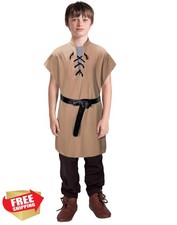 Kids Viking Tunic Costume Shirt with Belt Boys Halloween Cosplay