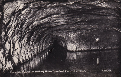 Beleuchteter Kanal & Halfway House, Speedwell Cavern, Castleton ~ unbespielt