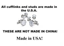 New Real MOP Castle setting Silver Plated cuff links studs 1 Yr GUARANTEE