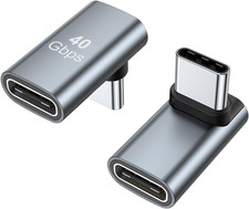 90 Degree USB-C Male to Female Adapter, 2 Pack Right Angle 100W Type-C Ad