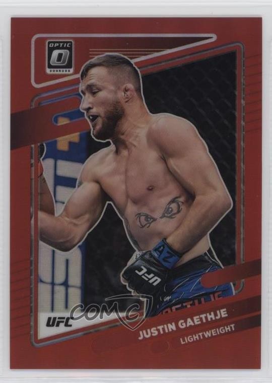 2022 Panini Donruss Optic UFC Red Prizm 52/199 Justin Gaethje #98 0zz3