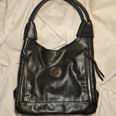 Deluxity Black Hobo-Style Handbag: High Quality Vegan Leather Gold-Tone Hardware