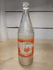 Vintage Hires R-J Root Beer Bottle 26oz Real Root Juice Philadelphia Embossed