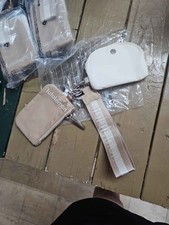 Lululemon Dual Pouch Wristlet Keychain Wallet Tan Ivory