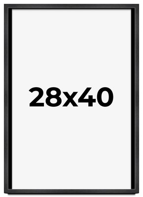28x40 Frame Black Charcoal Grey Wood Textured Picture Frame | 0.75 Inch Moulding