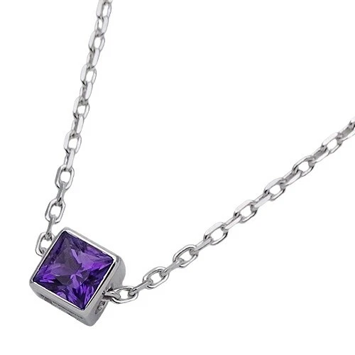 Collana donna Gucci marca 750Wg ametista G cubo oro bianco