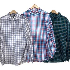 Jos A Bank Traveler Button Down Shirt Lot of 3 Men Large 100 Cotton Long Sleev