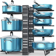 ORDORA Pots and Pans Organizer for Cabinet 16.61 Height, 8 Tier Pot Organizers R