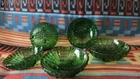 Vintage Forest green glass bowls are Anchor Hocking "Burple" pattern