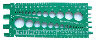 Stainlesstown Nut Bolt Thread Gauge (Green) - Heavy Duty Plastic - Measures Stan