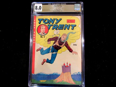 Tony Trent #4- CGC 8.0 - Highest Graded! - Golden Age! Davis Crippen Pedigree!