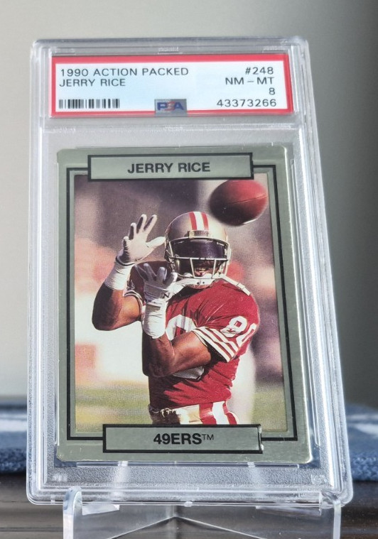 PSA 8 - 1990 Action Packed JERRY RICE #248 - San Francisco 49ers HOF