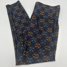 Terez Black Multicolor geometric Print Leggings, Size Large