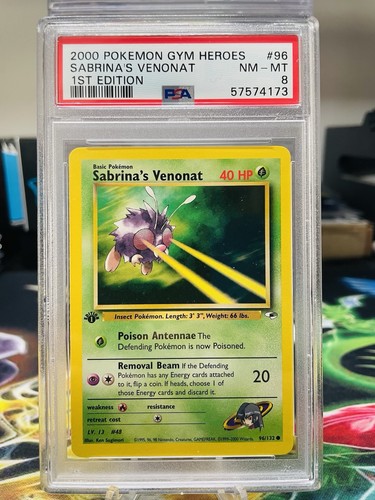 Sabrina's Venonat (1st Edition) graded PSA 8 for sale on eBay