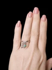 Vintage 925 Southwest Sterling Silver Turquoise Dangle Charm Ring ( Size 8.0)!
