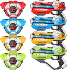 Tag Guns Set of 4 Laser Tag with Digital LED Score Display Vests for Teens, Fami