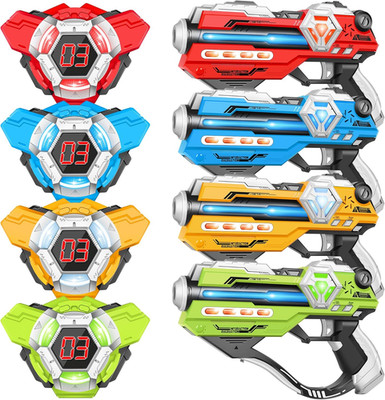 Tag Guns Set of 4 Laser Tag with Digital LED Score Display Vests for Teens, Fami