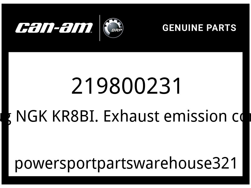 Can-Am OEM Part 219800231 Spark Plug, NGK KR8BI
