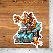 Rat Fink 5.5 Hot Rod Kustom Kulture Waterproof Vinyl Decal 2 Sticker Pack