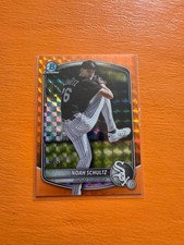 2025 Bowman Chrome Noah Schultz Orange Geometric Rookie Refractor /25...