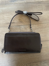 Wilson Leather Pelle Studio Crossbody Bag Convertible Wallet Clutch Purse Brown