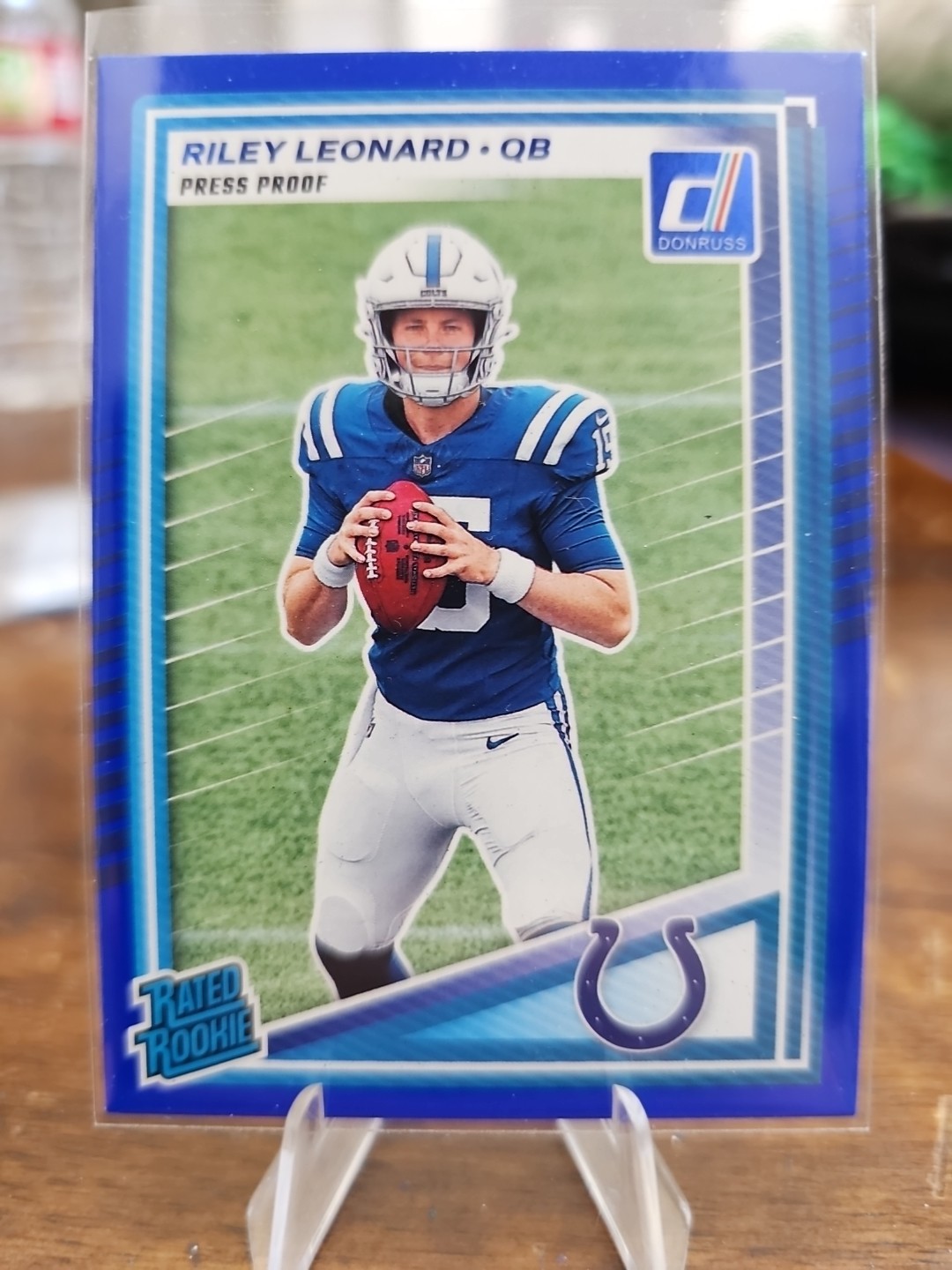 RILEY LEONARD 2025 DONRUSS RATED ROOKIE BLUE PRESS PROOF #341 RC Q4517