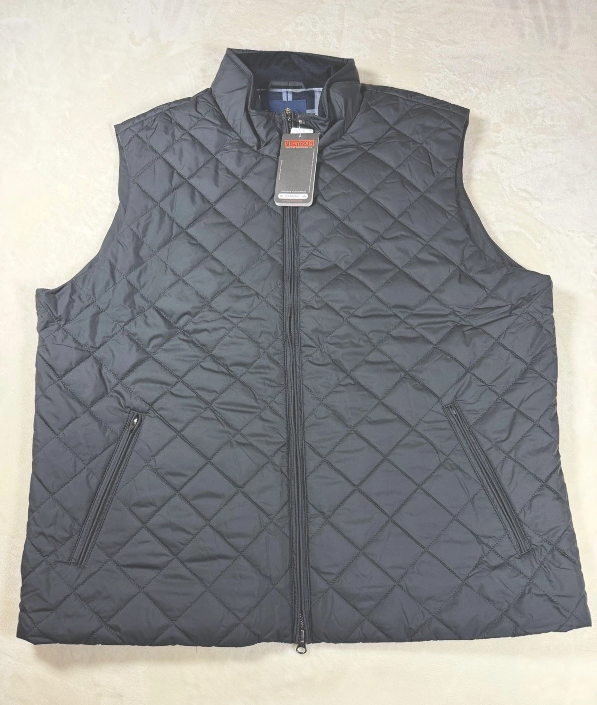 Brooks Brothers Thermore Puffer Vest Mens XXL Quilted Puffer Full Zip NWT