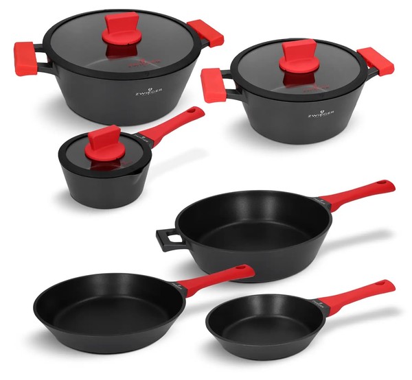 Zwieger Topfset Pfannenset 9-Tlg Greblon Antihaft Induktion Backofen Set-image