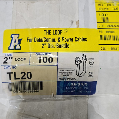 Arlington Cable Loop 2'' TL20 100 Pack Bundle Organizer