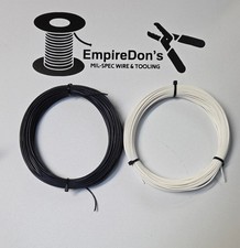 22 AWG  White  Mil-Spec Wire, (PTFE) Stranded Silver Plated, 50 ft ea.