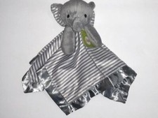 NWT Circo Elephant Gray White Striped Satin Security Blanket Lovey RARE VHTF