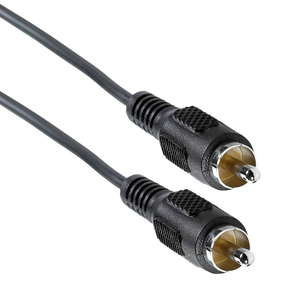 2m Single RCA Phono Subwoofer Audio Speaker Cable Male to Male Black Lead