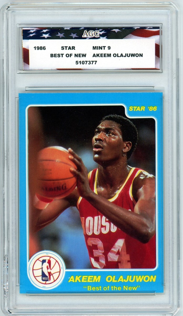 1986 Star Best of New Hakeem Olajuwon Rookie AGC 9 Mint Houston