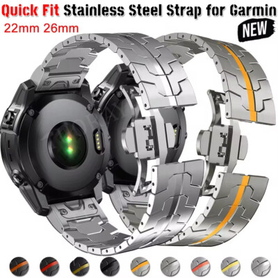 Für Garmin Fenix 7 7X 6 6X 5X Plus 3 HR Tactix Epix Pro Edelstahl Metall Armband